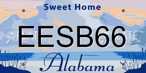 EESB66 Alabama License Plate