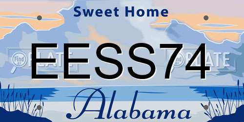 EESS74 Alabama License Plate