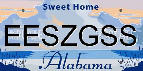 EESZGSS Alabama License Plate