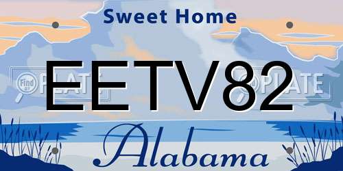 EETV82 Alabama License Plate