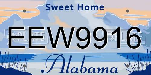 EEW9916 Alabama License Plate