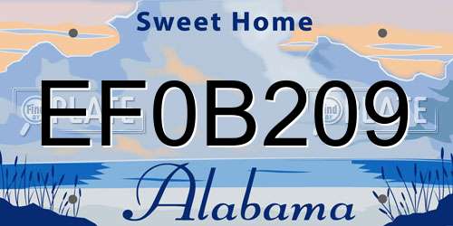 EF0B209 Alabama License Plate