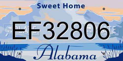 EF32806 Alabama License Plate