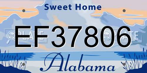 EF37806 Alabama License Plate
