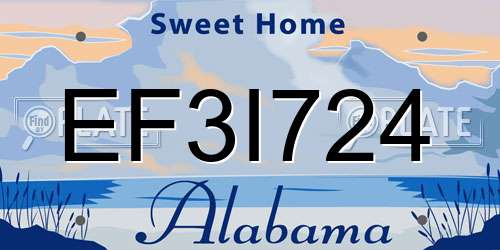 EF3I724 Alabama License Plate