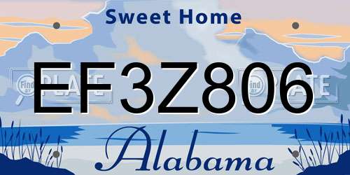 EF3Z806 Alabama License Plate