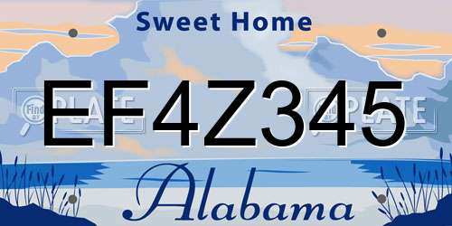 EF4Z345 Alabama License Plate