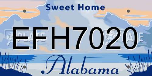 EFH7020 Alabama License Plate