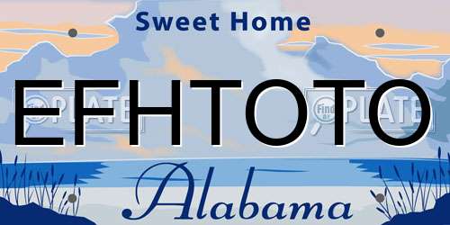 EFHTOTO Alabama License Plate