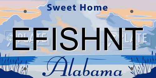 EFISHNT Alabama License Plate