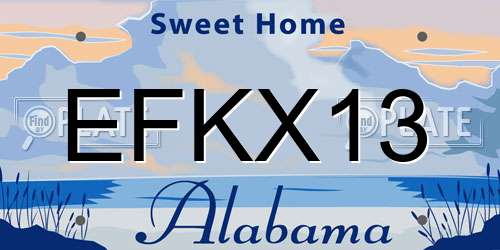 EFKX13 Alabama License Plate