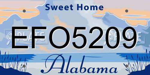 EFO5209 Alabama License Plate