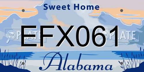 EFX061 Alabama License Plate