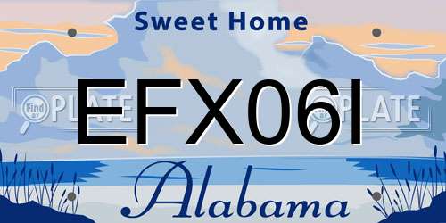 EFX06I Alabama License Plate