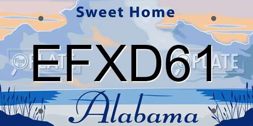 EFXD61 Alabama License Plate