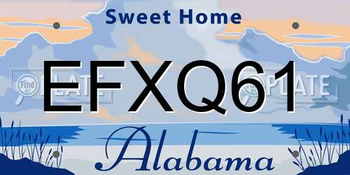 EFXQ61 Alabama License Plate