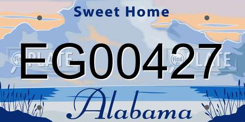EG00427 Alabama License Plate