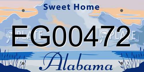 EG00472 Alabama License Plate