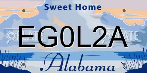 EG0L2A Alabama License Plate