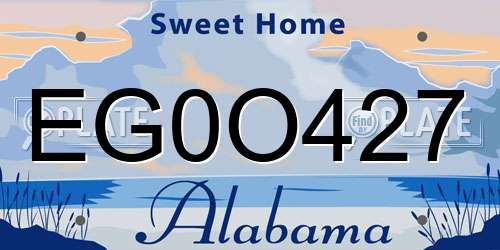 EG0O427 Alabama License Plate