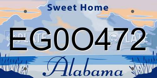 EG0O472 Alabama License Plate