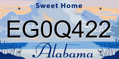 EG0Q422 Alabama License Plate