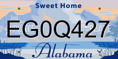 EG0Q427 Alabama License Plate