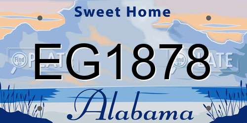 EG1878 Alabama License Plate