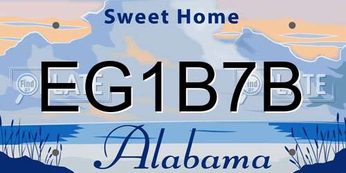 EG1B7B Alabama License Plate
