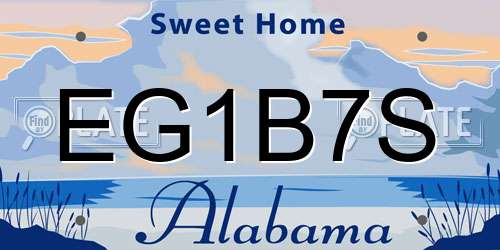 EG1B7S Alabama License Plate