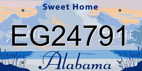 EG24791 Alabama License Plate