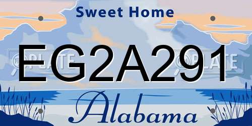 EG2A291 Alabama License Plate
