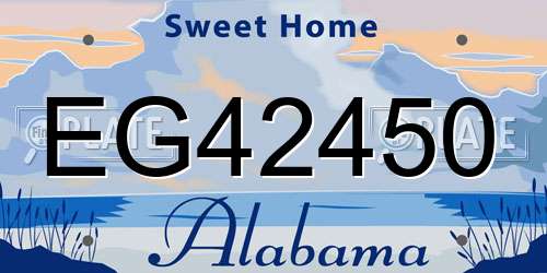 EG42450 Alabama License Plate