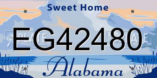 EG42480 Alabama License Plate