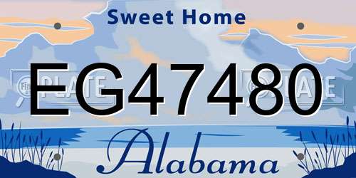 EG47480 Alabama License Plate