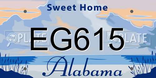 EG615 Alabama License Plate