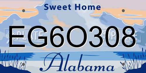 EG6O308 Alabama License Plate