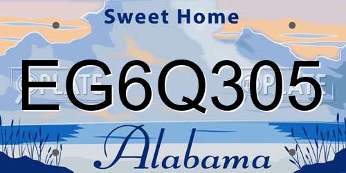 EG6Q305 Alabama License Plate