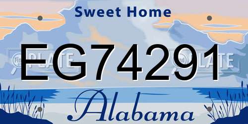 EG74291 Alabama License Plate