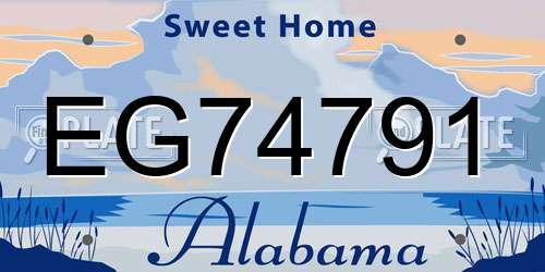 EG74791 Alabama License Plate