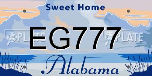EG777 Alabama License Plate
