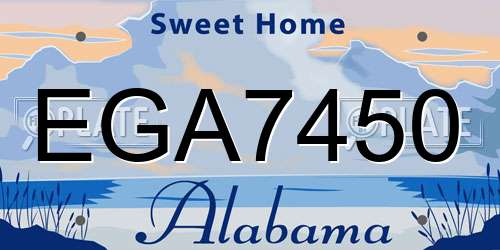 EGA7450 Alabama License Plate