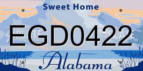 EGD0422 Alabama License Plate