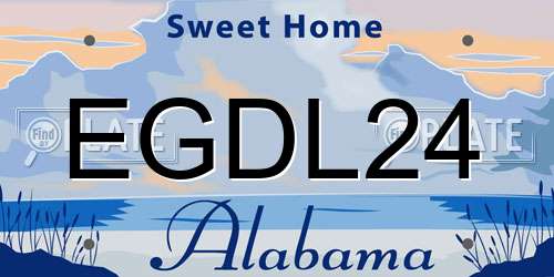 EGDL24 Alabama License Plate