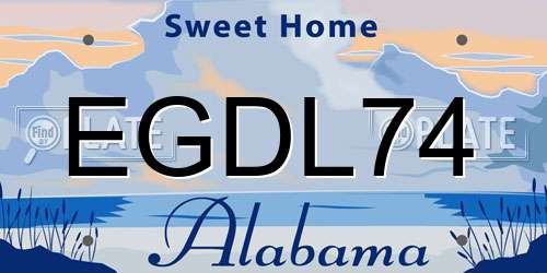 EGDL74 Alabama License Plate