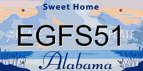 EGFS51 Alabama License Plate