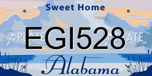 EGI528 Alabama License Plate