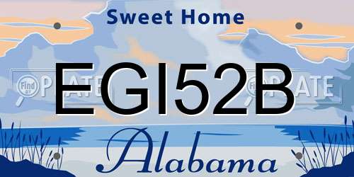 EGI52B Alabama License Plate