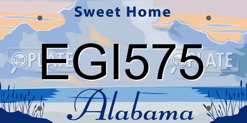 EGI575 Alabama License Plate