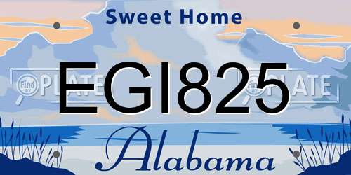 EGI825 Alabama License Plate